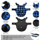 ASENKU Dog Winter Coat, Fleece Doggie Jacket Plaid Reversible Vest Waterproof Windproof Cold Weather Clothes for Small Medium Large Dogs (Blue,3XL)