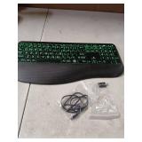 Large Print Backlit Wireless Keyboard Silent Keyboards with Wrist Rest, 7-Color Light up, Quiet Low Profile Keys, 2.4G Wireless Rechargeable Full Size Keypad for Computer Laptop Windows, Black - Retai