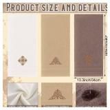 FuWeave 3 Pcs Vintage Brown Hand Towels Fancy Decorative Bathroom Towels 13.3 x 29.5