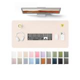 YSAGi Leather Desk Protector, Office Mat, Large Mouse Mat, Non-Slip PU Leather Blotter, Laptop Desk Mat, Waterproof Writing Pad for Office and Home (Cream, 31.5" x 15.8") - Retail: $14
