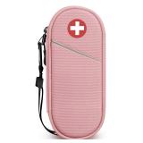 SITHON EpiPen Medical Carrying Case Insulated, Travel Medication Organizer Bag Emergency Medical Pouch Holds 2 EpiPens, Asthma Inhaler, Anti-Histamine, Auvi-Q, Allergy Medicine Essentials, Pink - Reta