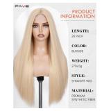 FAVE 26 Inch Blonde Wigs for Women, Long Blonde Wig with Simulated Lace Scalp,Heat Resistant Synthetic Middle Part Blonde Wigs,Daily Cosplay Friendly - Retail: $27