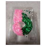 AKURIEEY Wicked Birthday Candle Crown Number 5 Candle Pink and Green 5th Birthday Cake Topper Cupcake Decorations Wicked Themed Party Decor Anniversary Celebrations Supplies - Retail: $6