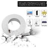 RELIAGINT 25ft RG6 Coaxial Cable White, 75 Ohm Coax Cable with F Connector & F81 Double Female Coupler, Low Loss High-Speed TV Antenna Extension Cord for HD TV, Satellite & Dish - Retail: $14