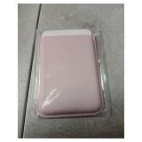 KRTALS Magnetic Wallet Cell Phone Card Holder for Phone Case, Stronger Magnetic RFID Leather Phone Wallet Stick on Series of iPhone 17/16/15/14/13/12 and Pro/Promax, Light Pink - Retail: $10