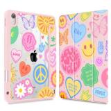 May Chen for iPad (A16) 11th Generation Case 11 Inch 2025, iPad 10th Gen Case 2022 10.9 inch, Built-in Pencil Holder with Shockproof Cover Clear Transparent Back Shell Auto Wake/Sleep, Smile Art - Ret