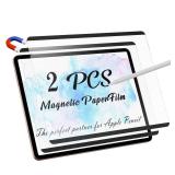 Peslv 2 Pack Magnetic PaperFilm for iPad 9th & 7th Generation, iPad Air 3 & iPad Pro 10.5in - 10.2 Inch Feel Like Writing/Drawing on Paper, Removable Matte Anti-Glare Blue Light Screen Protector - Ret