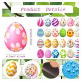 24 Pcs Happy Easter Garage Door Decoration Magnets Magnetic Easter Decoration Big Easter Egg Carrot Holidays Magnetic Stickers for Car Fridge Dishwasher Party Decor Supplies (Colorful Egg) - Retail: $