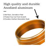AC Climate Control Knob Ring Air Conditioner Switch Volume Cover Compatible with 2011-2017 Jeep Wrangler JK JKU/Dodge Challenger 2008-2014 Interior Conditioning Accessories Trim (Orange)