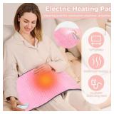 Heating Pad for Period Cramps, 12"x24" Electric Heating Pad for Back Neck Shoulder Muscle Pain, 9 Heat Settings&4 Auto-Off, Moist Heat & Machine Washable, Valentines Birthday Gifts for Women Men,Pink 