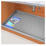 SIKADEER 28" x 22" Under Sink Mat Waterproof, Silicone Mat Kitchen Drawer Shelf and Cabinet Liner, Sink Protector for Kitchen Organizers and Storage, Boot Tray Pet Food Mats - Retail: $33