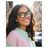 VISOONE Chunky Square Blue Light Blocking Glasses with Anti Computer Glare for Working Women Men MONTANA - Retail: $10
