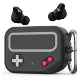 TRONWIN Beats Studio Buds Case - Retro Design Protective Case Cover with Keychain Compatible with Beats Studio Buds 2021 & Buds+ Plus 2023 (Black) - Retail: $14
