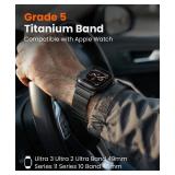 FiNESTONE CRNS02 Titanium Band Compatible with Apple Watch Ultra 3/2/1 49mm & Series 11/10 46mm,Anti-Stratch & Adjustable Magnetic Metal Watch Band,Premium Color Match,Mens Valentines Day Gifts - Reta