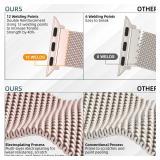 Original Stainless Steel Mesh Loop Compatible with Apple Watch Bands 38mm 40mm 41mm 42mm 44mm 45mm 46mm 49mm Women Men, Magnetic Clasp Replacement for iWatch Strap Series 11 10 9 8 7 6 5 4 Ultra SE - 