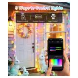 2026 New Smart Color Changing Easter String Lights | 2Pack 164FT 400LED App Control RGB LED String Lights with Remote & Timer, Waterproof Twinkle Easter Lights Indoor Outdoor for Easter Decor Party - 