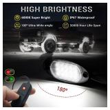 20 Pods Pure White LED Rock Lights with Extension Wires, IP67 Waterproof 6500K Super Bright White Underglow Kit for Semi Truck Sedans Trailer Offroad Pickup RV Vans Bus Under Car Lighting - Retail: $8