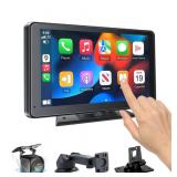 Hieha Car Play,Wireless Portable with Apple CarPlay and Android Auto Screen for Car,7" HD Touch Screen Car Stereo with Mirror Link,Backup Camera,Bluetooth5.2,GPS Navigation,AUX,FM for All Vehicles - R