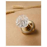 SORWDUERM 1 Pack Crystal Knobs Antique Brass Door Knob Interior Privacy Door Knob for Bedroom and Bathroom Glass Door Knob - Retail: $42