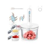 Glass Food Processor with 4 Blades & 4 Bowls (8 Cup + 3x0.5 Cup), Small Food Processor& Meat Grinder - Compact Design for Meal Prep, Baby Food, Sauces - Dishwasher Safe