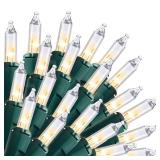 Joiedomi Clear Christmas String Lights Indoor,100 Mini White Fairy Light  Lighting Decor for Patio Dorm Classroom Bedroom Holiday Wedding Party Garland Birthday Festival,Green Wire - Retail: $40