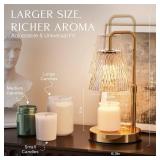 Candle Warmer Lamp with Timer Dimmable Wax Warmer for Vintage Room Decor, Height Adjustable Candle Lamp for Mom, Birthday Gifts for Women,House Warming Gifts for New Home Decor with 2 Bulbs