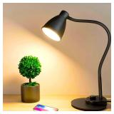 BOHON LED Desk Lamp with USB Charging Port 3 Color Modes Dimmable Reading Light Intelligent Induction Auto Dimming Task Lamp Neck Flexible Table Lamp for Bedside Office, AC Adapter Include - Retail: $