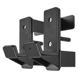 J Hooks for 2" x 2" Power Rack, Rubber Pad J-Hook for Power Cage, Bottom Reinforced Steel J Cups for Squat Rack, Heavy Duty Barbell Holder, Black (for 2"x2" Rack with 1/2 Hole) - Retail: $36