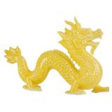 WEIZHIBA 8.1 in Feng Shui Chinese Dragon Statue,Dragon Figurines Yellow Ceramic for Adults, Ward Off Evil for Attracting Wealth Tea Pet and Good Fortune Dragons Room Decor - Retail: $40