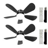 QiyuanLS 2Pack Socket Fan Light With Remote, Screwing Ceiling Fans with Dimmable Lights, 3 Colors 3000K-6500K,Ceiling Fan Light Kit Bulb for Bedroom Living Room Kitchen Garage Dinning Room