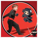 Karate Ninja Pinata Ninja Birthday Party Supplies with Pinata Stick Confetti and Blindfold, Warrior Birthday Party Decor for Adults Game Black(13 x 13 x 3 Inch, Vivid Style) - Retail: $30