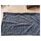 UGASA Velvet 12x20 Inch Lumbar Soft Throw Pillow Cover Boho Farmhouse Decorative Corduroy Striped Both Sides Solid Rectangular Cushion Case for Couch Bedroom Sofa Home, 1 Piece, Dusty Blue - Retail: $