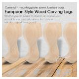 La Vane 4 inch / 10cm Wooden Furniture Legs, Set of 4 European Style Solid Wood Carving Furniture Replacement Feet Decoration for Sofa Cabinet Wardrobe Table Loveseat - Retail: $19