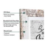 Califortree Rustic White 5x7 Picture Frame - Display Photos 4x6 with Mat or 5x7 Without Mat - Real Glass Frames for Wall and Tabletop - Set of 2 - Retail: $9