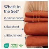 King Size 4 Piece Sheet Set - Comfy Breathable & Cooling Bed Sheets Set - Hotel Luxury Bedding for Women, Men, Kids & Teens - Deep Pockets, Easy-Fit, Super Soft & Wrinkle Free - Oeko-Tex - Terracotta 