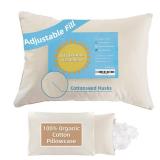 LOFE Organic Toddler Pillow with Pillowcase - 13x18 Toddler Pillow with 100% Organic Cotton Shell, Adjustable Loft Organic Kid Plilow, Machine Washable, Soft, Perfect for Kids&Toddler&Children - Retai