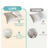 LOFE Organic Toddler Pillow with Pillowcase - 13x18 Toddler Pillow with 100% Organic Cotton Shell, Adjustable Loft Organic Kid Plilow, Machine Washable, Soft, Perfect for Kids&Toddler&Children - Retai