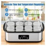 Cewajbaa Yogurt Maker with Adjustable Temperature & Time Control, Probiotic Yogurt Maker Machine with 8 Glass Jars, Automatic Shut-Off for Homemade Probiotic Yogurt, Promoting Gut Health 48OZ - Retail