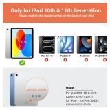 Case with Keyboard for iPad 10th Generation & 11th (A16, 2025): Bluetooth Wireless Detachable Magnetic Stand Rechargeable Keyboard with Folio Slim Compact Removable Cover with Trackpad, White Backlit 