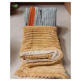 MIULEE Fall Burnt Orange Green Throw Pillow Covers 18x18 Inch 4 Packs Soft Boho Decorative Color-Clash Pillow Cases Modern Farmhouse Cushion Cases for Couch Sofa Bed Corduroy Striped Home Decor