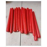 Grcdoyvl 14 Pack Tall Red Taper Candles - 10 Inch Red Dripless, Unscented Dinner Candle - Paraffin Wax with Cotton Wicks - 8 Hour Burn Time. - Retail: $16