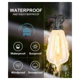 Lightdot 200FT Outdoor String Lights, LED Bistro String Lights with Shatterproof S14 Vintage Bulbs, 2700K Dimmable, Waterproof Hanging Lights for Porch, Deck, Garden, Backyard, Balcony - Retail: $60