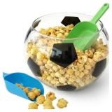 Ferrochef Soccer Party Supplies Large 7.9 Inch Soccer Glass Bowl with 2 Snack Shovels for Popcorn Ice Cream Snack Candy Cookie Treat Serving Bowls for Sports Birthday Party - Retail: $23