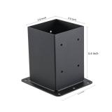 AXWHYS 4x4 Post Base 2 Pcs, (Inner Size 3.6x3.6) Post Anchors, 13GA Thick Solid Steel & Black Powder Coated,Deck Post Brackets Support Deck Base Plate Pergola Brackets Fence Kit Mailbox Mount - Retail