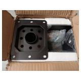 AXWHYS 4x4 Post Base 2 Pcs, (Inner Size 3.6x3.6) Post Anchors, 13GA Thick Solid Steel & Black Powder Coated,Deck Post Brackets Support Deck Base Plate Pergola Brackets Fence Kit Mailbox Mount - Retail