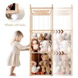 Mloong Stuffed Animal Storage, Wood Stuffed Animal Zoo Storage,Space Save Toy Organizer, Extra Large Capacity Plush Toy Cage,Stuffed Animal Holder,Gift for Nursery Playroom Kidroom Bedroom-54 inch - R
