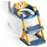 Rabb 1st Potty Training Seat, Upgrade Toddler Toilet Seat for Kids Boys Girls, 2 in 1 Potty Training Toilet for Kids, Splash Guard Anti-Slip Pad Step Stool Blue/Yellow - Retail: $36