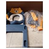 Rabb 1st Potty Training Seat, Upgrade Toddler Toilet Seat for Kids Boys Girls, 2 in 1 Potty Training Toilet for Kids, Splash Guard Anti-Slip Pad Step Stool Blue/Yellow - Retail: $36