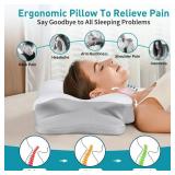 Cervical Pillow for Neck Pain Relief, Ergonomic Neck Pillow for Sleeping Contour Memory Foam Pillows with Cooling Pillowcase, Orthopedic Bed Pillow for Side Back Stomach Sleepers - Retail: $25