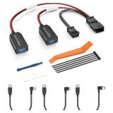 Naponal GPS Dash Cam Power Adapter,(3Pin Type C Connector) Mirror Camera Radar Charger Station GPS Dashcam Charger Cable for Select Chrysler Pacifica, Dodge Challenger, Connects to Rainfall Sensor - R